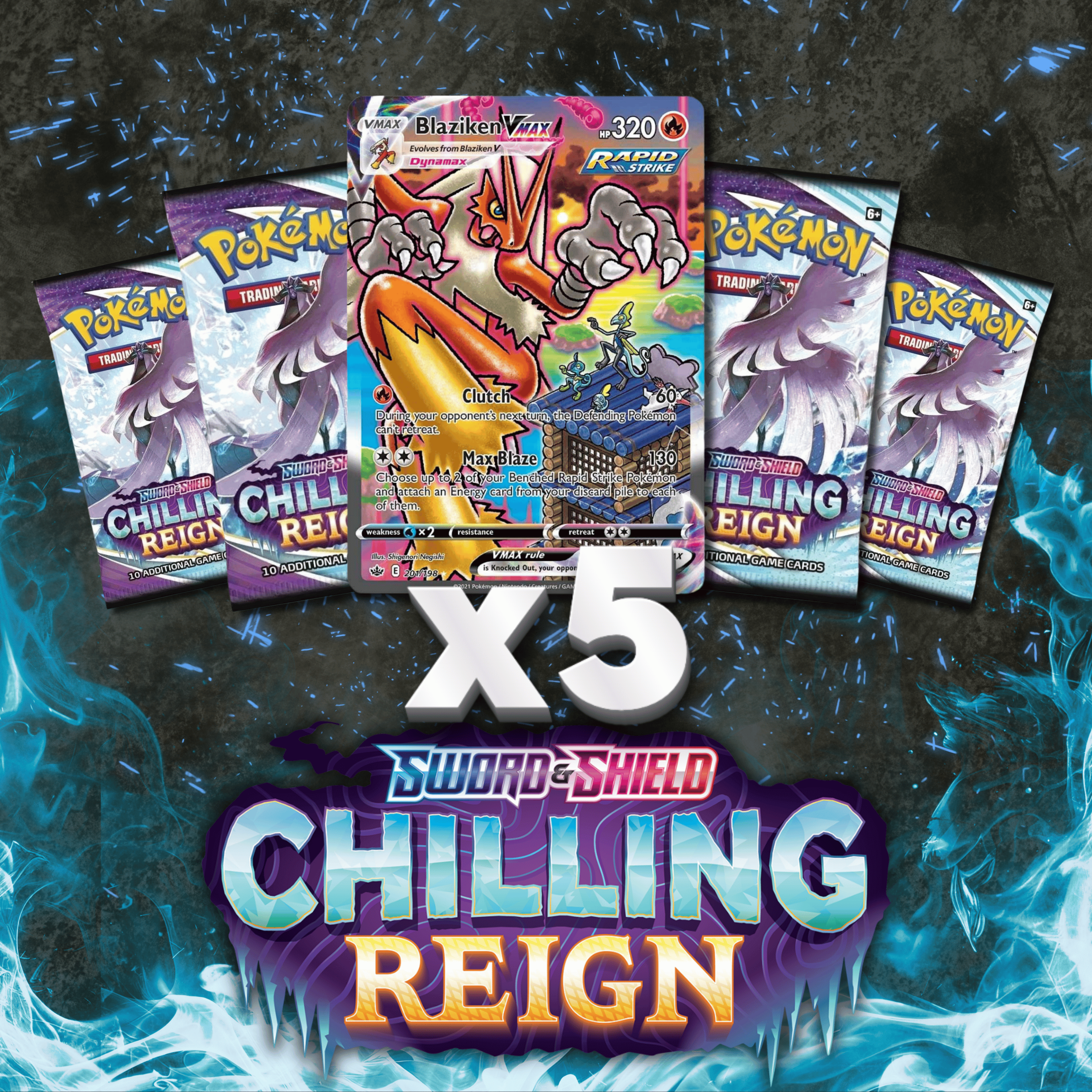 Chilling Reign Booster Packs - 5 Pokémon Booster Pack
