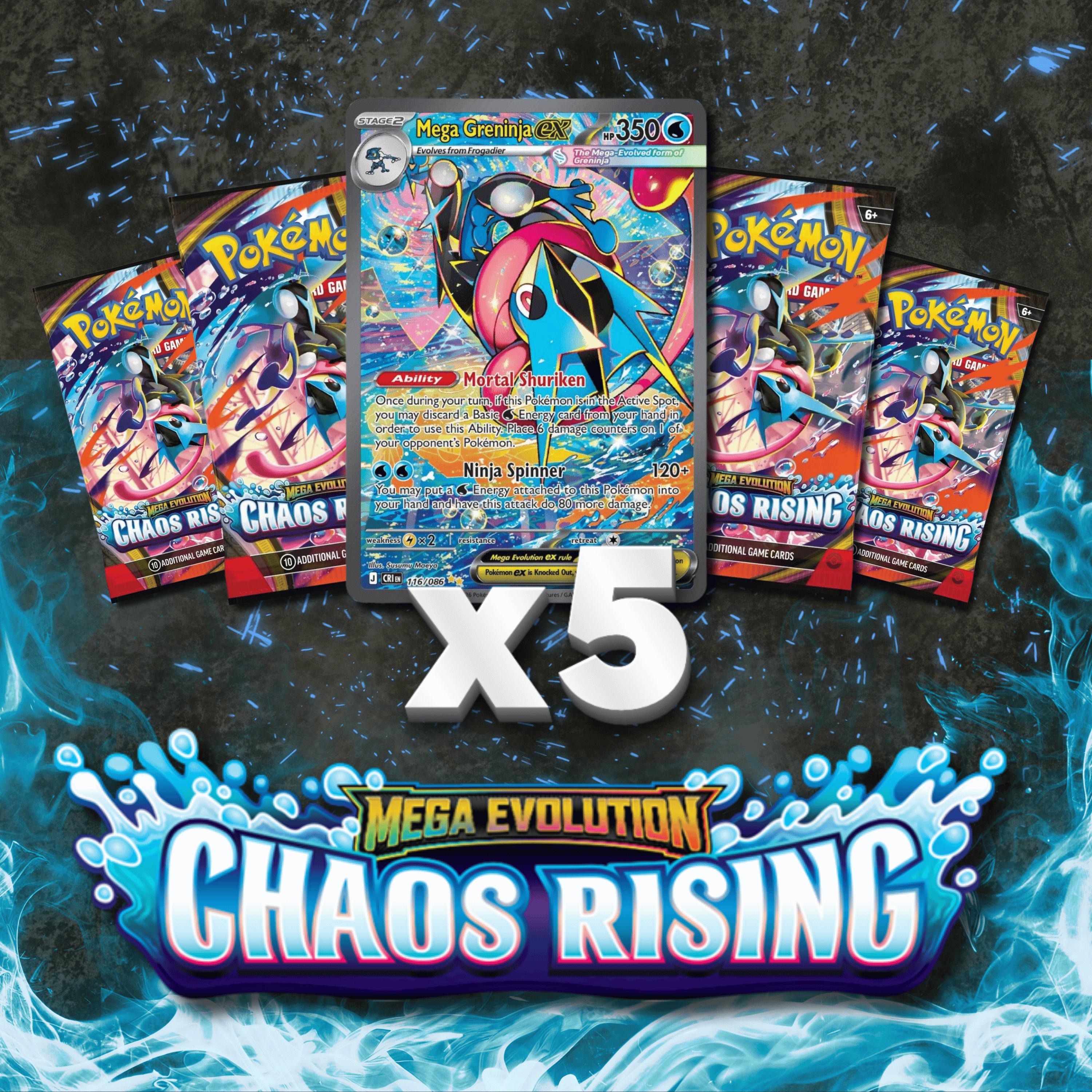 Chaos Rising Booster Packs - 5 Pokémon Booster Pack
