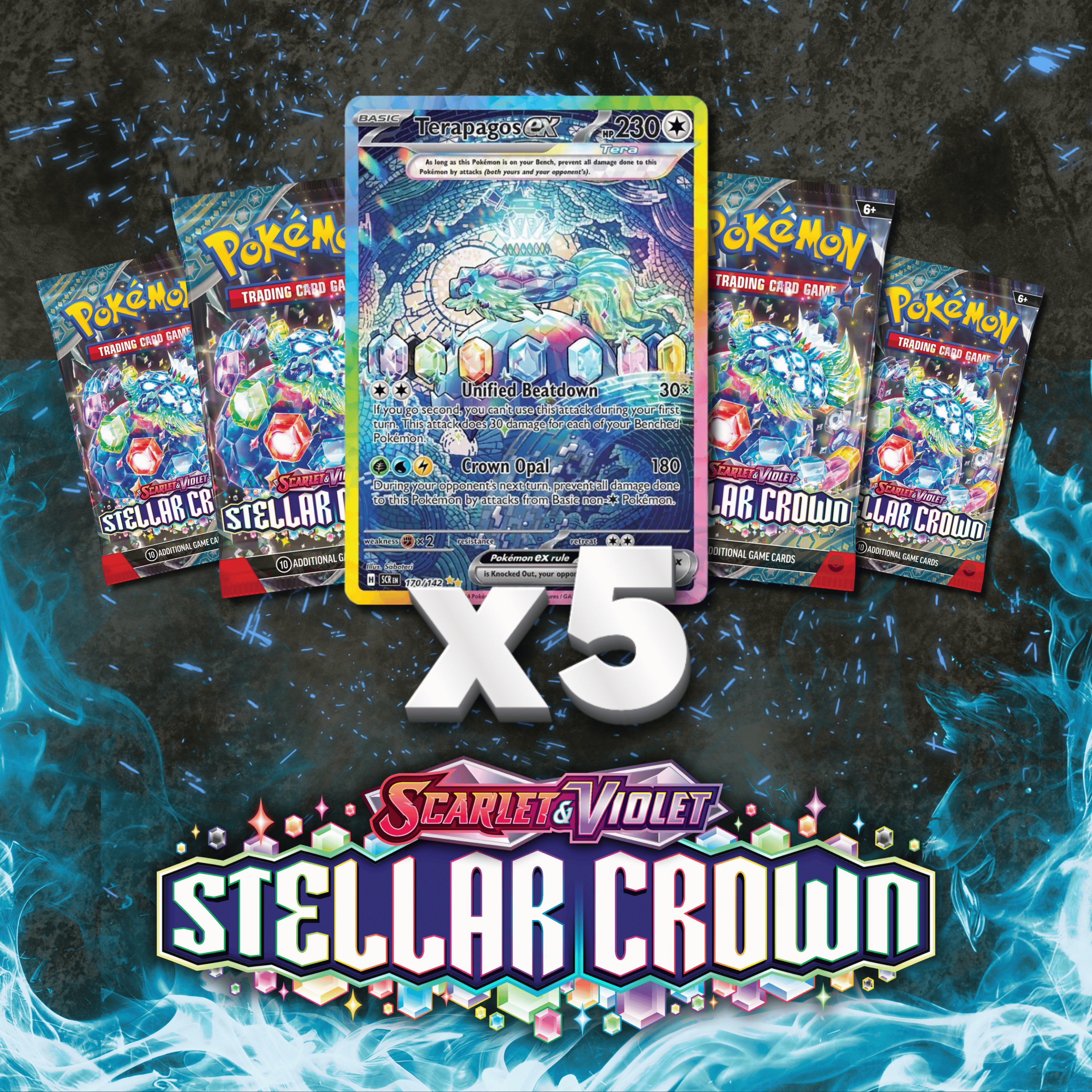 Stellar Crown Booster Packs - 5 Pokémon Booster Pack